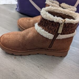 Michael Kors Kids' Brown Faux-Fur Lined Ankle Boots